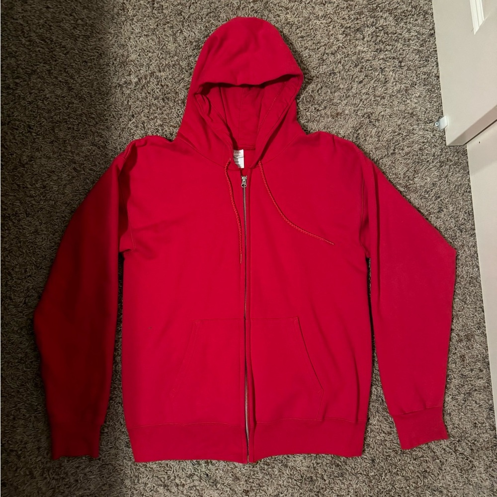 Men’s small red zip-up hoodie